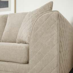 Rackhams Quilted Full Chenille Fabric 2 Seater Sofa - Grey - thumbnail 3
