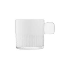 Rackhams LSA Glass Tealight Holder with Handle 9cm Milk White - 9cm - 1 - Glass