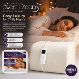 Rackhams Luxury Fleece Electric Blanket Single Size, Machine Washable Underblanket, Digital Control, Overheat Protection - thumbnail 6
