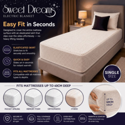 Rackhams Luxury Fleece Electric Blanket Single Size, Machine Washable Underblanket, Digital Control, Overheat Protection - thumbnail 5