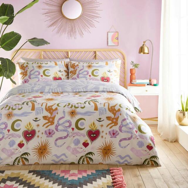 Rackhams Alchemy Abstract Duvet Cover Set - Multicoloured - King - Multicoloured - 50% Cotton/50% Polyester - image 1