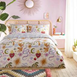Rackhams Alchemy Abstract Duvet Cover Set - Multicoloured - King - Multicoloured - 50% Cotton/50% Polyester