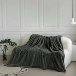 Rackhams Chunky Cord Super Soft Plush Heavy Blanket - 200cm x 240cm - Silver - thumbnail 4