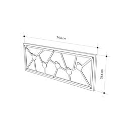 Rackhams Modern Trace Wall-Mounted Oak Hanger with 5 Metal Hooks Entryway, Hallway Bedroom Coat Rack 74.6(W)x1.80(D)x26.6(H)cm - Oak - thumbnail 3