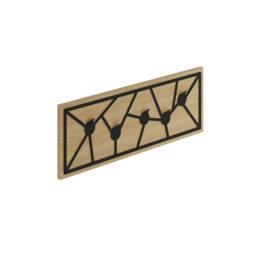 Rackhams Modern Trace Wall-Mounted Oak Hanger with 5 Metal Hooks Entryway, Hallway Bedroom Coat Rack 74.6(W)x1.80(D)x26.6(H)cm - Oak - thumbnail 4