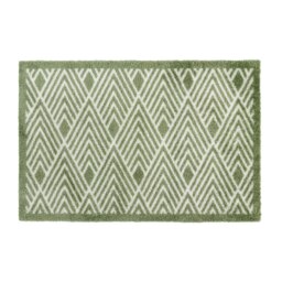 Rackhams Mega Mat Machine Washable Entrance Runner and Doormat Set, Green Geo - thumbnail 2