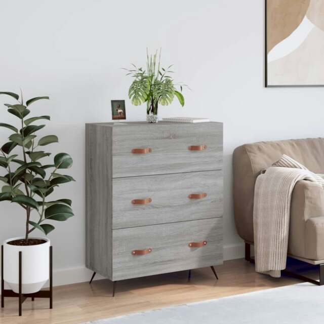 Rackhams Chest of Drawers Grey Sonoma 69.5x34x90 cm Engineered Wood