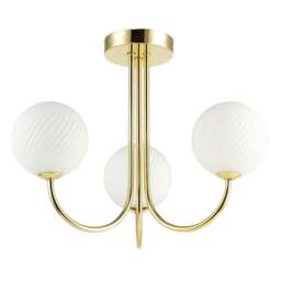 Rackhams Modern Polished Gold Plated Ceiling Light Fitting with Swirl Glass - thumbnail 5
