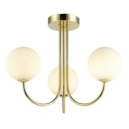 Rackhams Modern Polished Gold Plated Ceiling Light Fitting with Swirl Glass - thumbnail 4