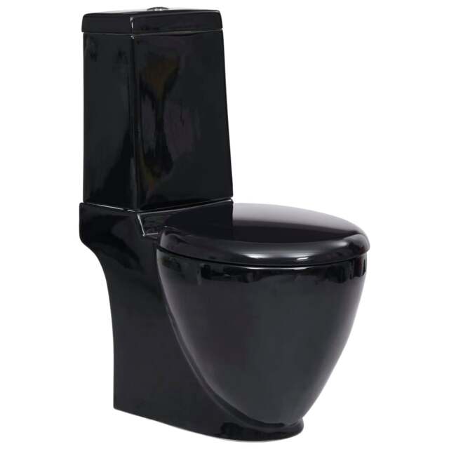 Rackhams Ceramic Toilet Back Water Flow Black