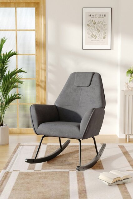 Rackhams Comfy Grey Nursery Rocking Chair - Grey - image 1