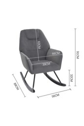 Rackhams Comfy Grey Nursery Rocking Chair - Grey - thumbnail 6