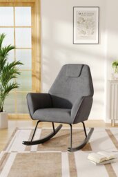 Rackhams Comfy Grey Nursery Rocking Chair - Grey - thumbnail 1