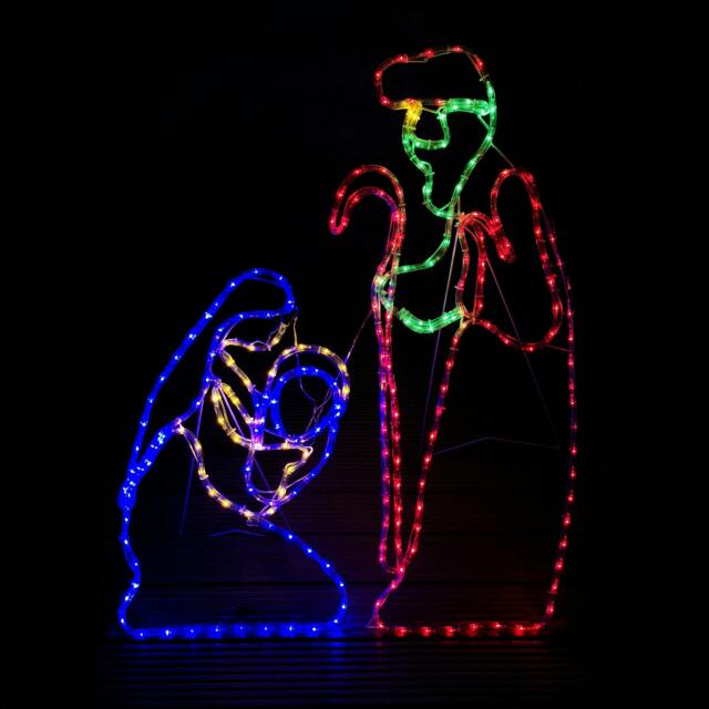 Rackhams 1m Premier Nativity Scene Multicoloured LED Rope Light Silhouette Outdoor Christmas Decoration - image 1