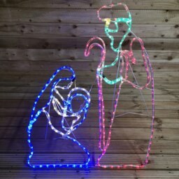 Rackhams 1m Premier Nativity Scene Multicoloured LED Rope Light Silhouette Outdoor Christmas Decoration - thumbnail 3