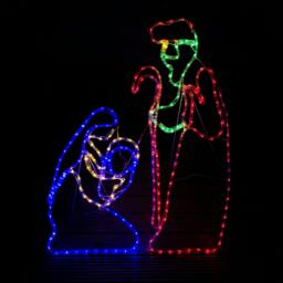 Rackhams 1m Premier Nativity Scene Multicoloured LED Rope Light Silhouette Outdoor Christmas Decoration - thumbnail 1