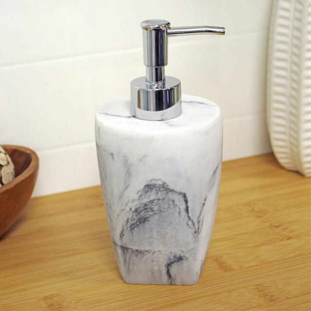 Rackhams Octavia White Marble & Chrome Liquid Soap Dispenser - image 1