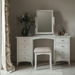 Rackhams Edward Hopper Dressing Table Mirror with Wooden Frame - Oak, Brown - thumbnail 5
