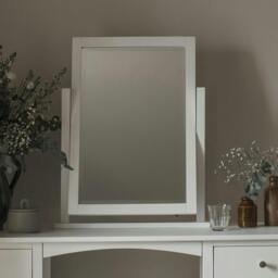 Rackhams Edward Hopper Dressing Table Mirror with Wooden Frame - Oak, Brown - thumbnail 4