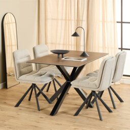 Rackhams Heaven Dining Table with Ceramic Rusty Brown Top 135cm - Black - No - Brown - thumbnail 3