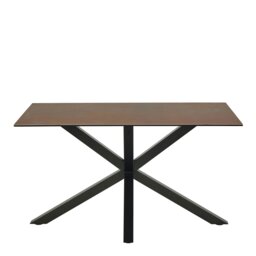 Rackhams Heaven Dining Table with Ceramic Rusty Brown Top 135cm - Black - No - Brown - thumbnail 2