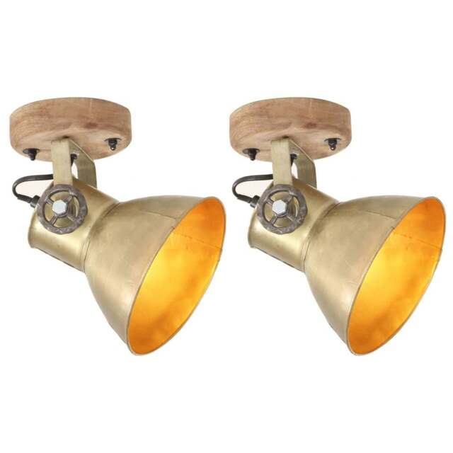 Rackhams Industrial Wall/Ceiling Lamps 2 pcs Brass 20x25 cm E27