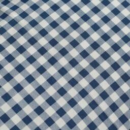 Rackhams Bamford Gingham Check Fitted Sheet Navy Blue - Single - Navy Blue - thumbnail 2