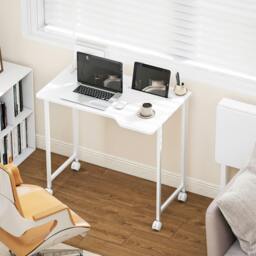 Rackhams Small Writing Desk with Wheels, Folding Study Table - 80W x 52D x 75H cm - Black - thumbnail 6