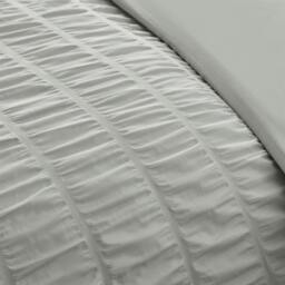 Rackhams Seersucker Frill Duvet Cover Set - Silver - Single - thumbnail 4