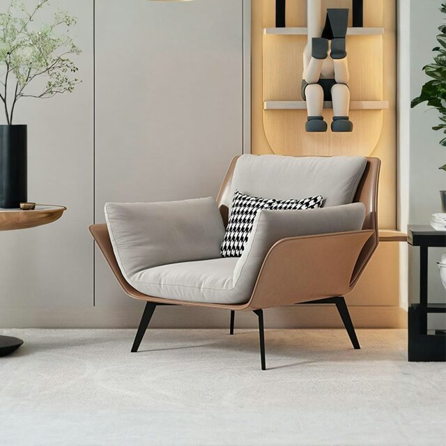 Rackhams Genevieve Armchair, Leather - Brown - image 1