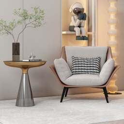 Rackhams Genevieve Armchair, Leather - Brown - thumbnail 2