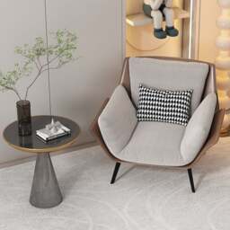 Rackhams Genevieve Armchair, Leather - Brown - thumbnail 3