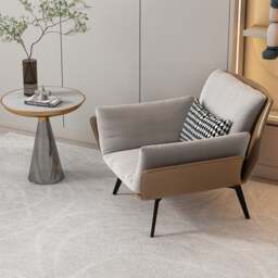 Rackhams Genevieve Armchair, Leather - Brown - thumbnail 4