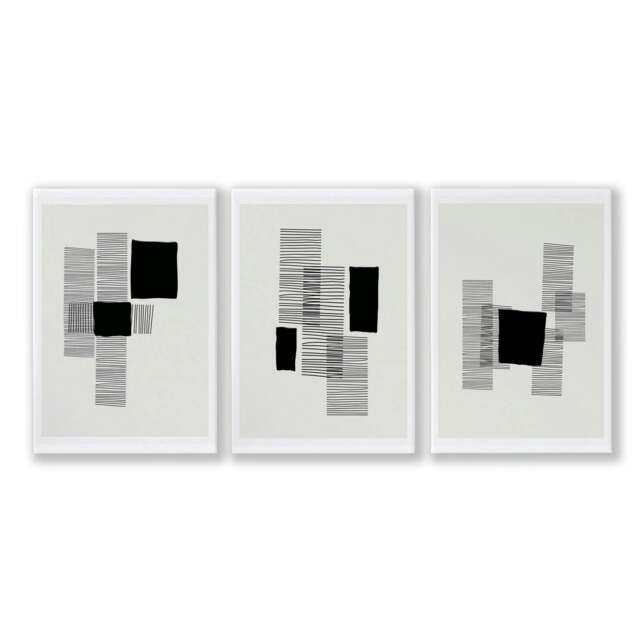 Rackhams Abstract Art Painting - Set of 3 Abstract Wall art Prints - 16 x 22 inches / 40.65 cm x 56 cm - Polyester Canvas 260 gsm - Canvas wrapped - image 1