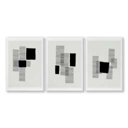 Rackhams Abstract Art Painting - Set of 3 Abstract Wall art Prints - 16 x 22 inches / 40.65 cm x 56 cm - Polyester Canvas 260 gsm - Canvas wrapped