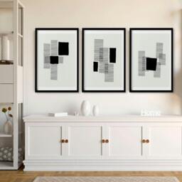 Rackhams Abstract Art Painting - Set of 3 Abstract Wall art Prints - 16 x 22 inches / 40.65 cm x 56 cm - Polyester Canvas 260 gsm - Canvas wrapped - thumbnail 5