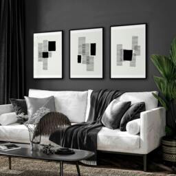 Rackhams Abstract Art Painting - Set of 3 Abstract Wall art Prints - 16 x 22 inches / 40.65 cm x 56 cm - Polyester Canvas 260 gsm - Canvas wrapped - thumbnail 4