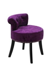 Rackhams Luxury Ice Velvet Dark Purple Upholstery Dressing Stool - Purple - thumbnail 4