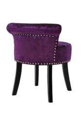 Rackhams Luxury Ice Velvet Dark Purple Upholstery Dressing Stool - Purple - thumbnail 5