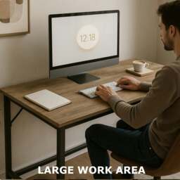 Rackhams Industrial Large 120CM Wide Computer Desk For Home Office Workstation - thumbnail 3
