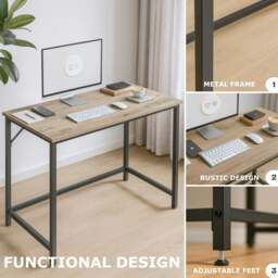 Rackhams Industrial Large 120CM Wide Computer Desk For Home Office Workstation - thumbnail 5