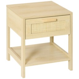 Rackhams Nightstand Bedside Table End Table Storage Organizer W/ Drawer Shelf - thumbnail 2