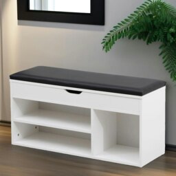 Rackhams Shoe Storage Bench 90CM White - thumbnail 4
