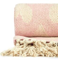 Rackhams Heart Recycled Cotton Throw - Blush - 127x152cm - thumbnail 3