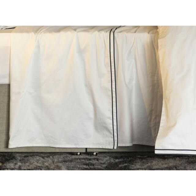 Rackhams Savoy Embroidered Detail Flat Sheet - Navy - Navy - King/Super King - 80% Egyptian Cotton/20% Cotton - image 1