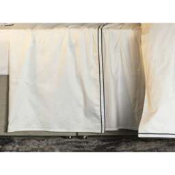 Rackhams Savoy Embroidered Detail Flat Sheet - Navy - Navy - King/Super King - 80% Egyptian Cotton/20% Cotton - thumbnail 2