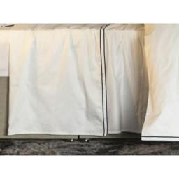 Rackhams Savoy Embroidered Detail Flat Sheet - Navy - Navy - King/Super King - 80% Egyptian Cotton/20% Cotton - thumbnail 1