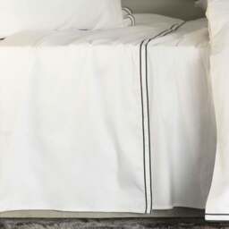 Rackhams Savoy Embroidered Detail Flat Sheet - Navy - Navy - King/Super King - 80% Egyptian Cotton/20% Cotton - thumbnail 3