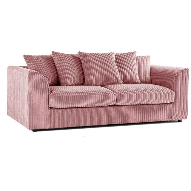 Rackhams Luxor Full Jumbo Cord 3 Seater - Scatter Back - Pink - image 1