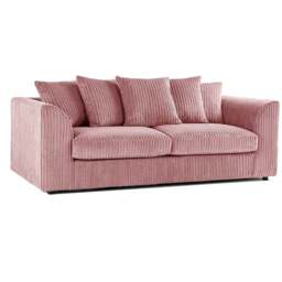 Rackhams Luxor Full Jumbo Cord 3 Seater - Scatter Back - Pink